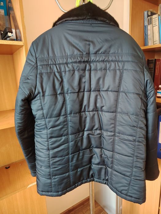 Дубленка чёрная воротник норка