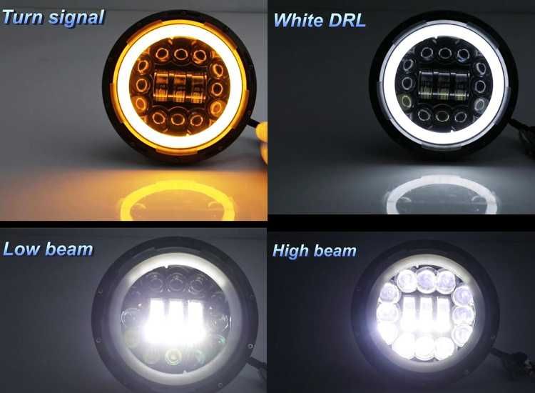 Faruri LED JEEP Wrangler JT JK Rubicon Sahara Angel Eyes 162W “WARP”