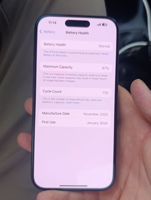 Telefon nomi: iphone 15 pro (LLA amerika)
Xotirasi: 128 Gb
Rangi: ko’k