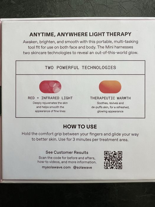 Solawave Radiant Renewal 2-in-1 Skincare Mini – lumină roșie + infraroșu