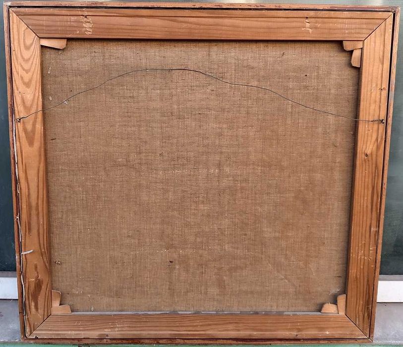 Tablou vechi - peisaj pe malul apei - semnat TP ( Pallady)