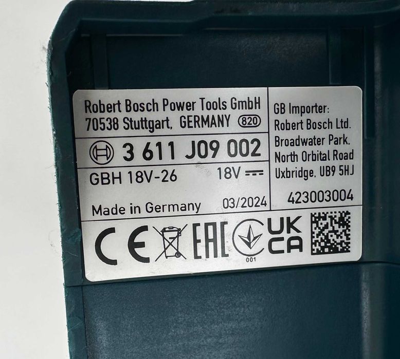 BOSCH GBH 18V-26 - Безчетков перфоратор 18V 2.6J като нов!