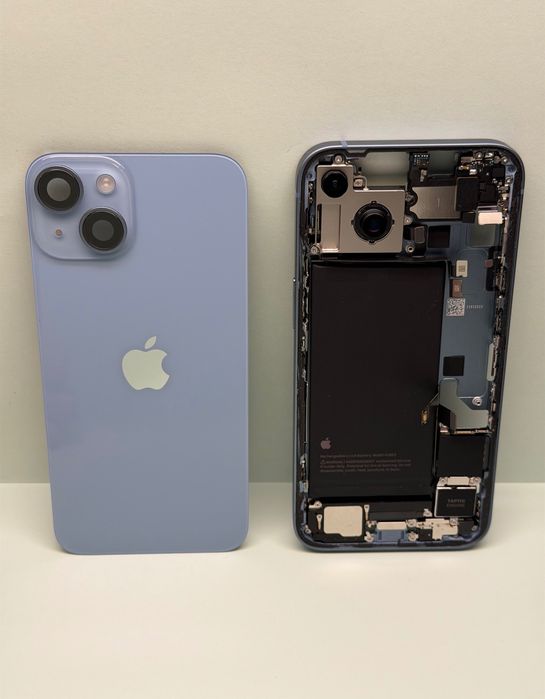 Carcasa originala iPhone 14 Black Blue Albastru camera baterie sticla rama