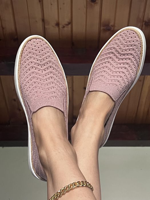 UGG, balerini 'slip-on', material textil, roz sidefat