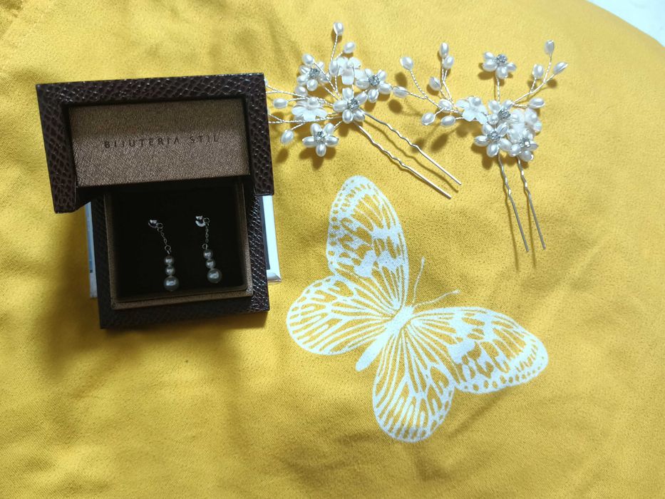 Cercei și diadema mireasa