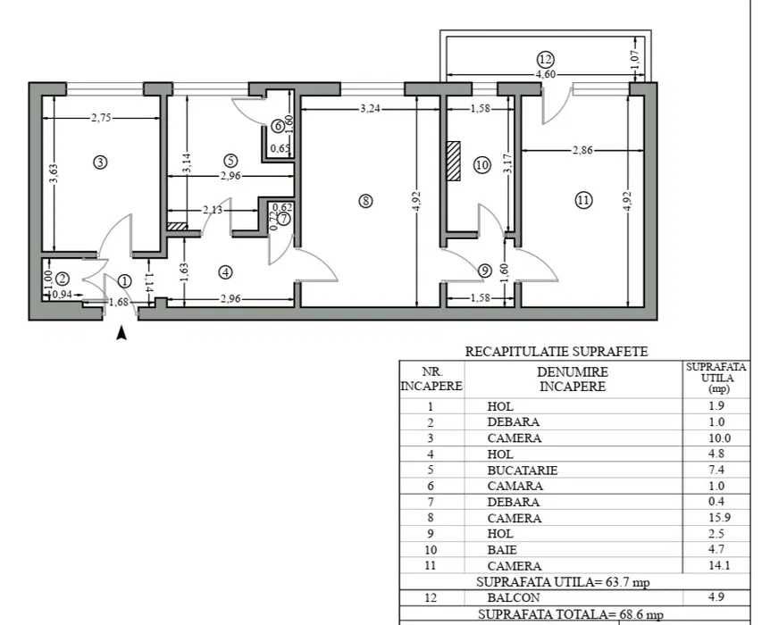 Apartament 3 camere Hipodrom (Pietatii) Etaj 2 (Rate/schimburi auto)