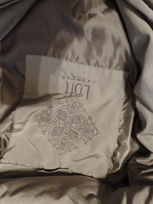 Пухено яке дамско зимно яке дълга грейка с пух сива