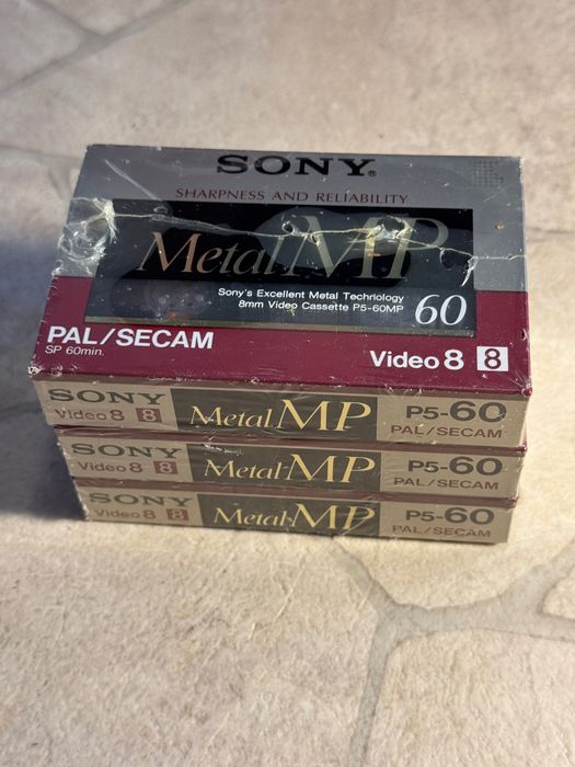 Set 3 casete video 8mm Sony metal MP60