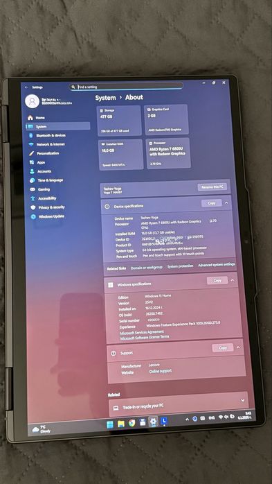 Lenovo Yoga 7 ARB14, Ryzen 7, Windows 11