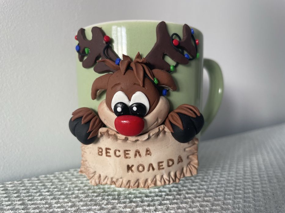 Чаши декорирани с полимерна глина