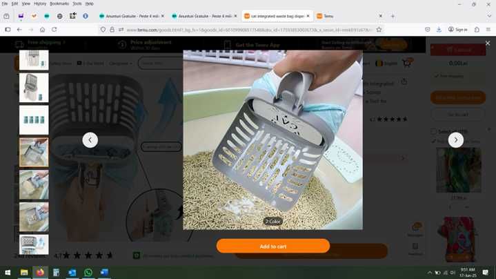 Vand lopetica pentru litiera pentru pisici