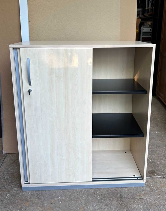 Dulap Documente SteelCase; Fiset cu cheie si 2 usi glisante; Comoda cu rafturi metalice; Dulap cu depozitare