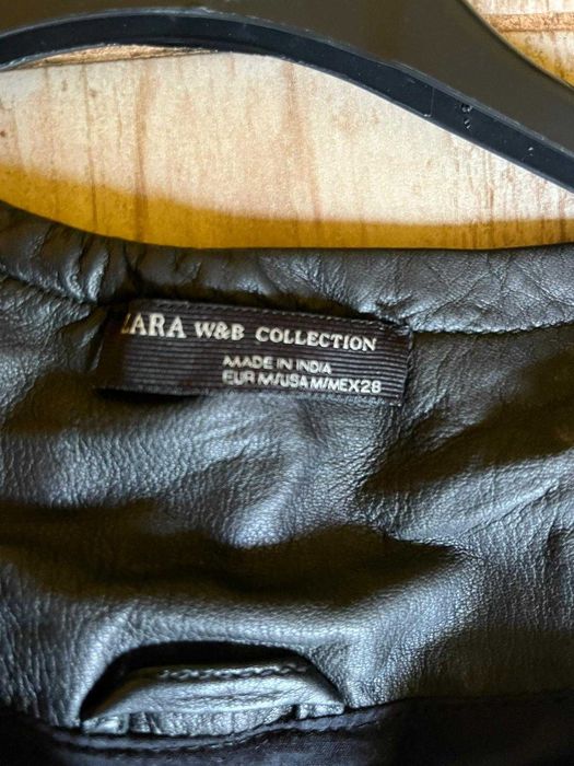 Geaca piele cu imprimeu brodat Zara