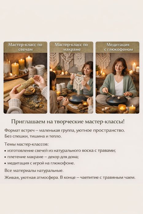 Мастерклассы :МАКРАМЕ И СВЕЧИ