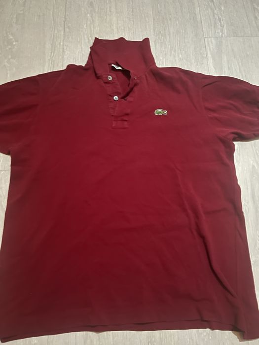 Червена Lacoste тениска с яка