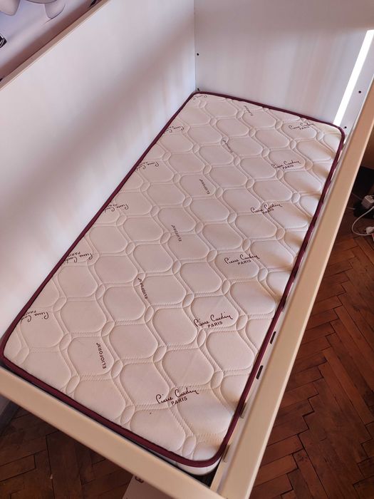 Бебешка кошара 120х60 на Мебели "Кирев" - бяла + матрак "Пиер Карден"