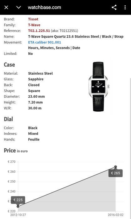 Ceas dama Tissot T-Wave