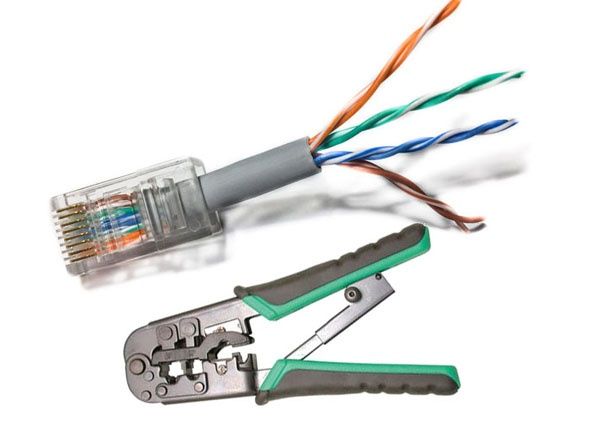 Обжим сетевой кабель сетевой разетки