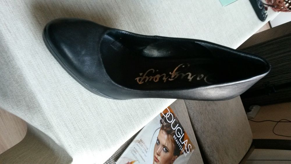 Обувки на ток, естествена кожа