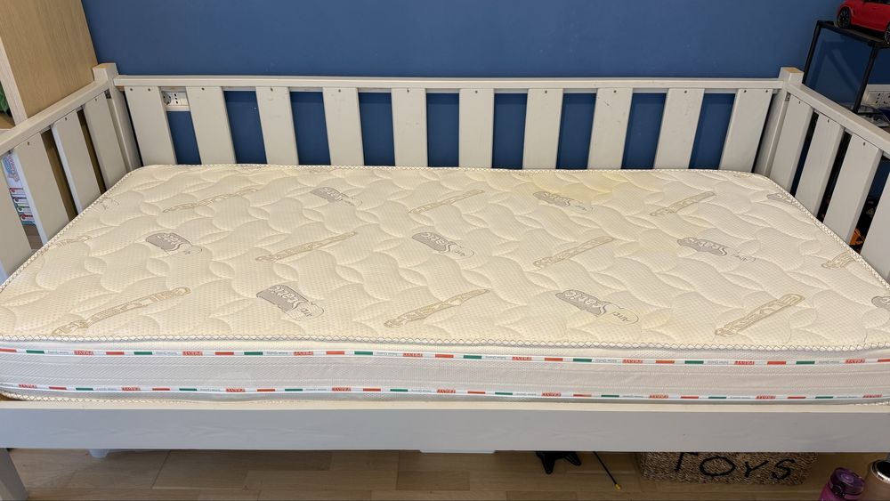 Pat lemn brad cu saltea Previ Ortopedica Memory 90x200