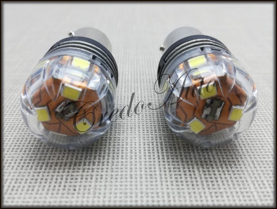 Ново!12W Мощни 15 SMD крушки за стоп или габарит с цокъл P21W