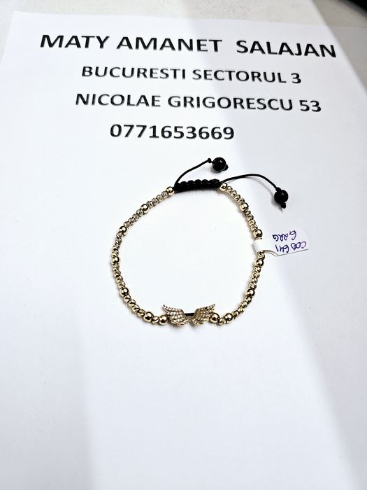 Vand bratara cu bilute din aur 14 k cod 641