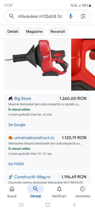 Mașina desfundat țevi Milwaukee