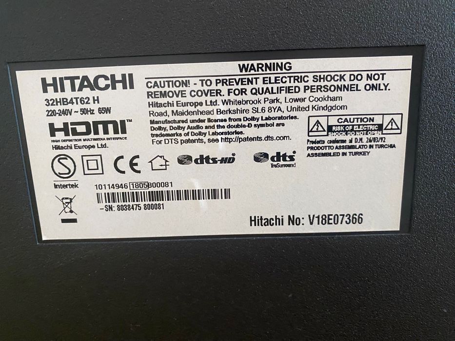 Телевизор Hitachi 32HB4T62 H