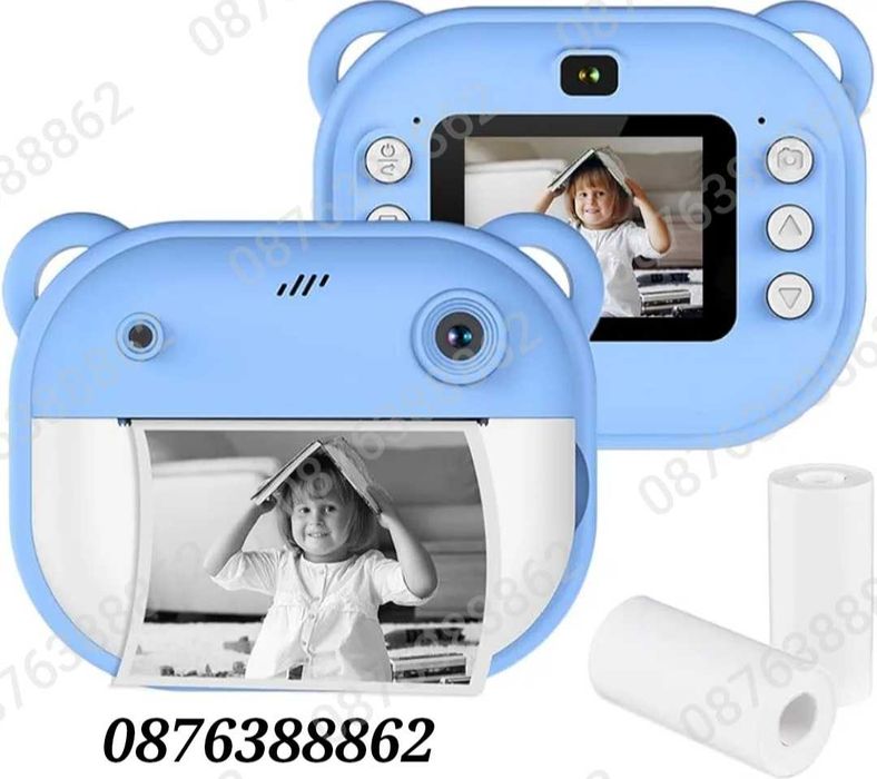 Детска  камера фотоапарат с незабавен печат и функции „Направи си сам“