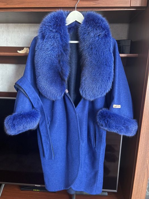 Кашмирено палто с естествен пух от Алпака