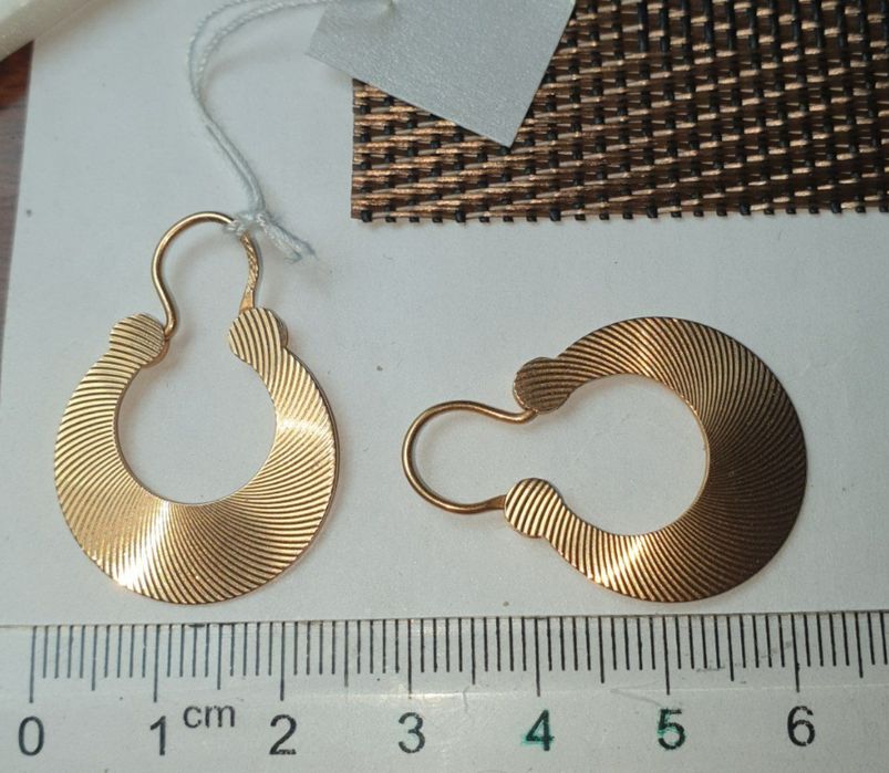 Ссср1973год редкие Винтажные Киевские заводские серьги 583пробы 
6.82г