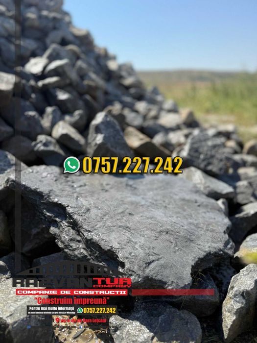 Piatra decorativa gradina/ gard /gabion 80-120 mm Gri antracit - Maro