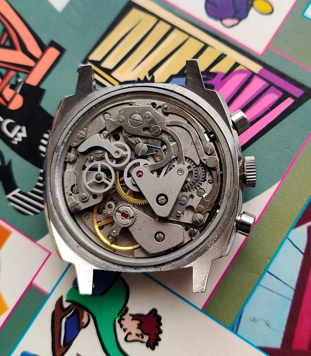 Ceas Cronograf Provita cal Elvetian Valjoux 7733 Otel 39mm accesoriu