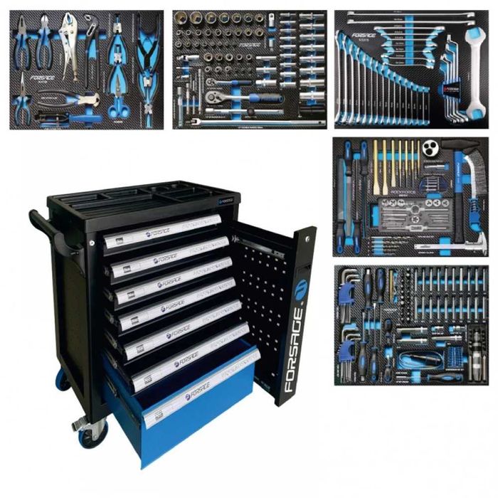 Шкаф с инструменти със 7 чекмеджета – 5 пълни Forsage