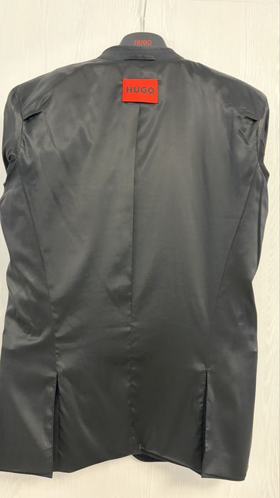 Sacou HUGO, gri deschis, extra slim-fit din lâna virgina