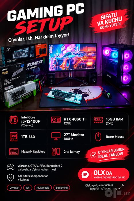 Gaming kompyuter/montaj