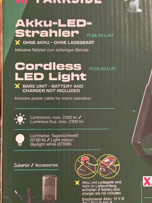 Proiector LED Parkside 20v/12v