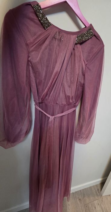 Официална дамска рокля - пепел от рози - 38 размер