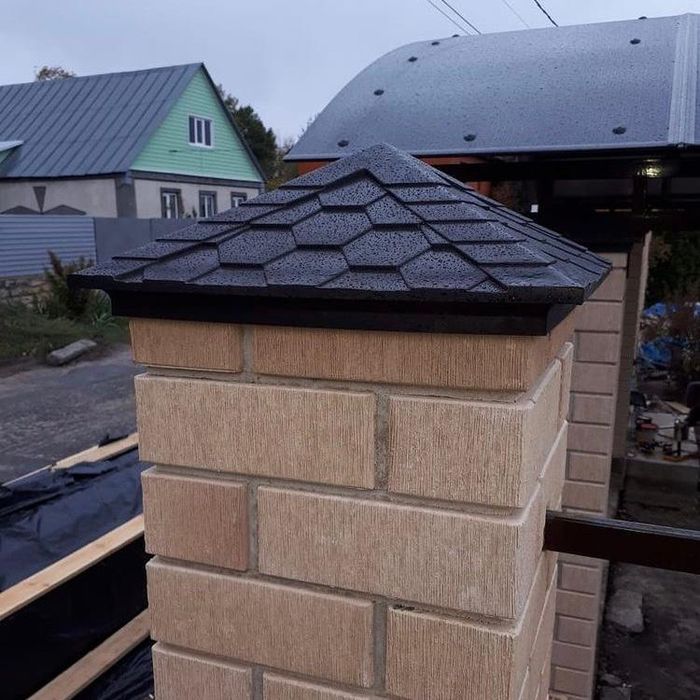 Колпак на столб для забора под черепицу