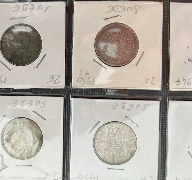 Швеция 18 стари монети колекция СРЕБРО и Бонус