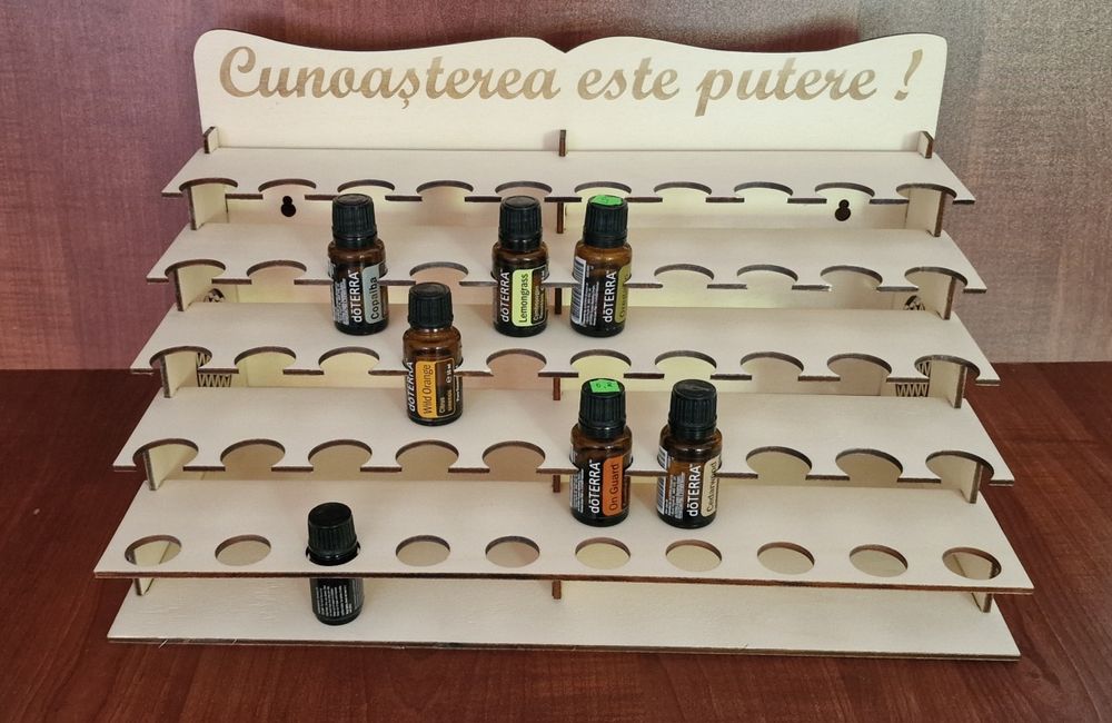 Raft pentru 50 sticluțe uleiuri esențiale doTERRA .