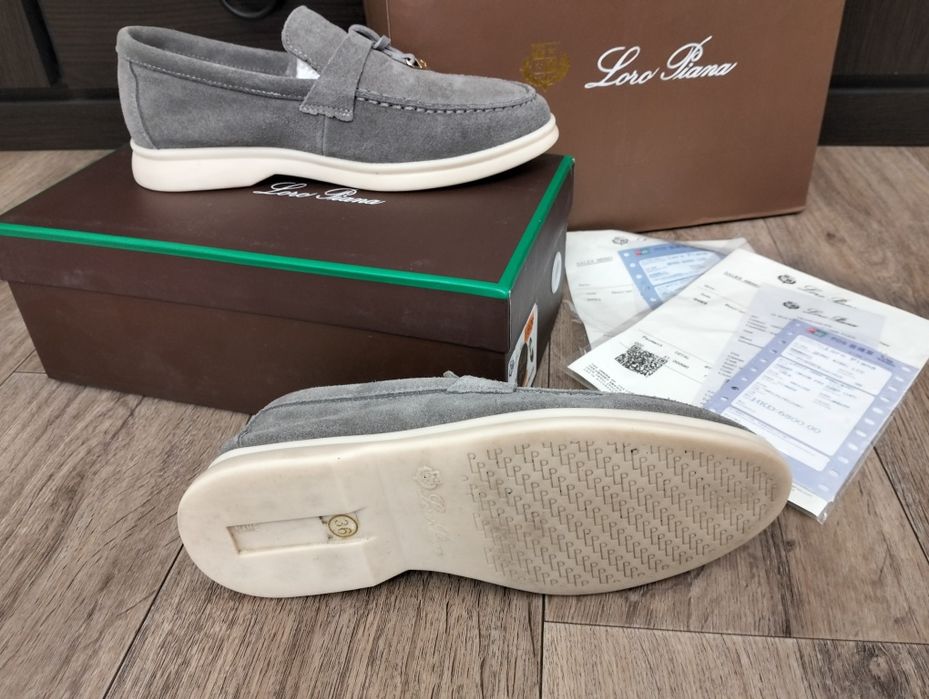 Лоферы граффит замша