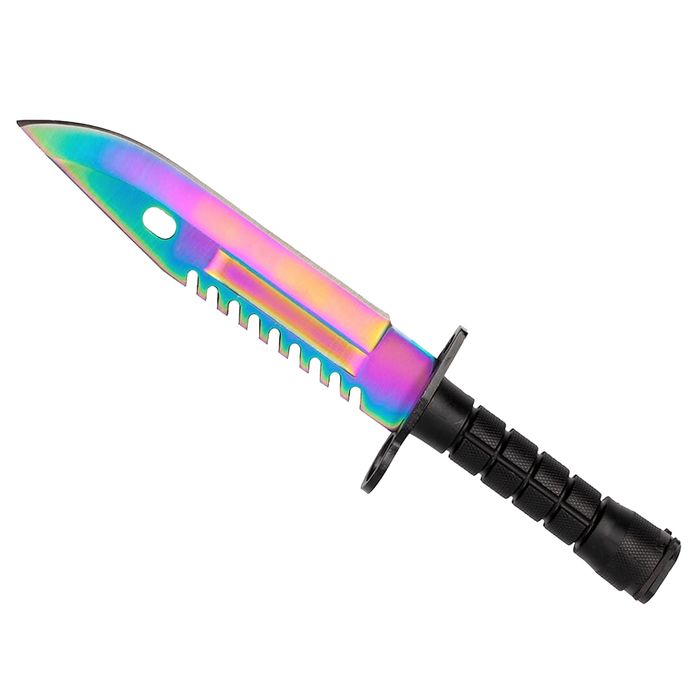 Cutit vanatoare IdeallStore®, Rainbow Rambo, 32.5 cm, teaca inclusa