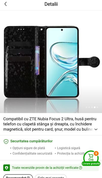 Telefon mobil ZTE nubia Focus 2 Ultra, Dual SIM, 8GB, 512GB, 5G, Verde