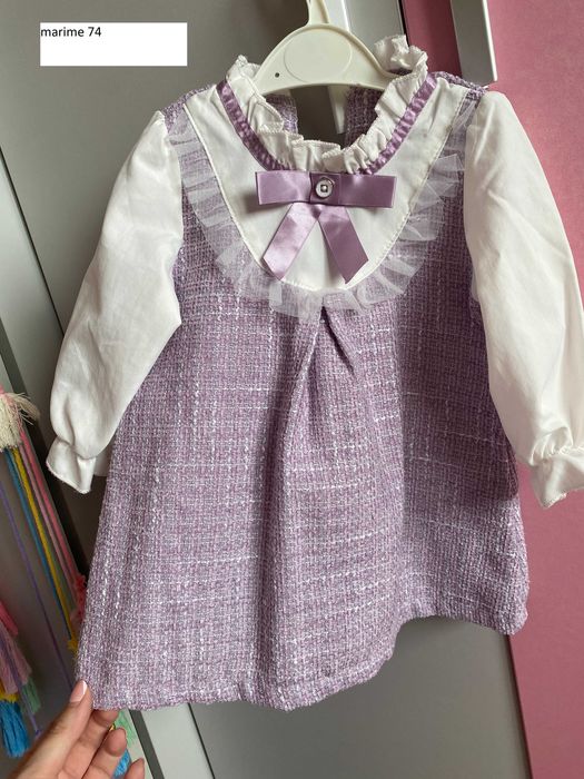 Lot Rochie ocazie maneca lunga iarna bebe copii marime 74 6-9 luni