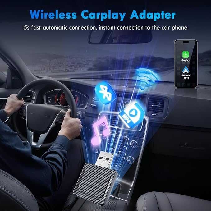 2-в-1 безжичен CarPlay адаптер