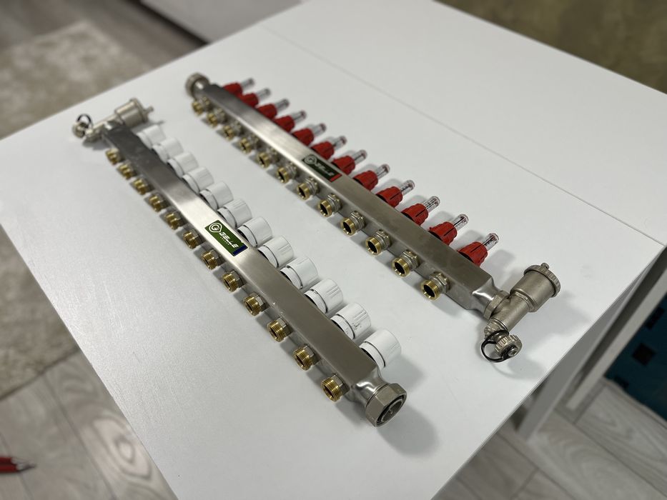 Distribuitor colector inox ! Pardoseala , debitmetre