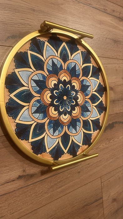 Tava deco 40 cm aurie floarea vietii