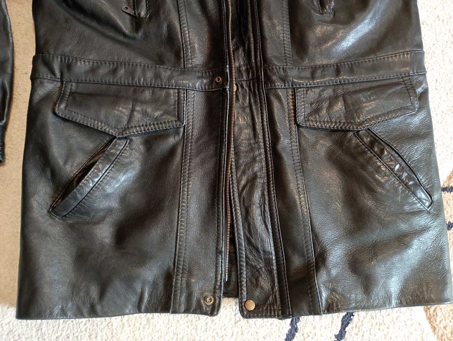 Оригинална военна шуба от естествена кожа българска армия - размер 54