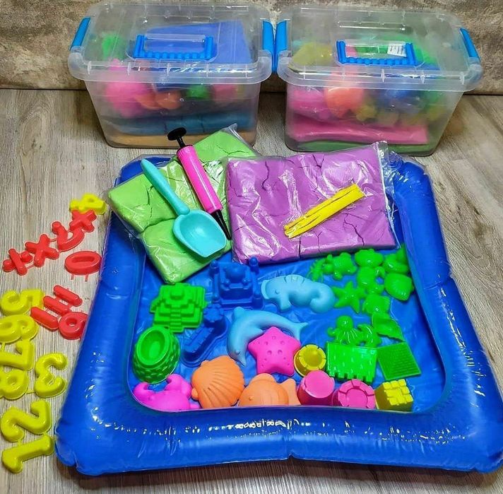 Хит Продаж Доставка Кинетический песок  1 кг+игрушки в подарок